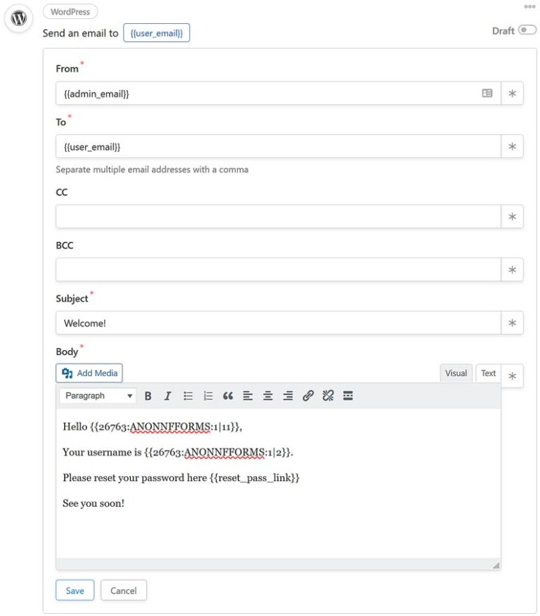 Create a WordPress registration form with Ninja Forms