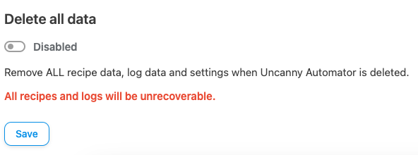 Delete all Automator data