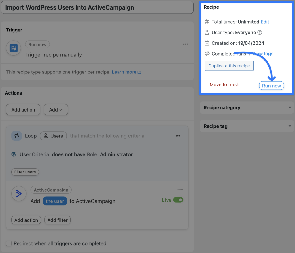 import-wordpress-users-into-activecampaign-run-now