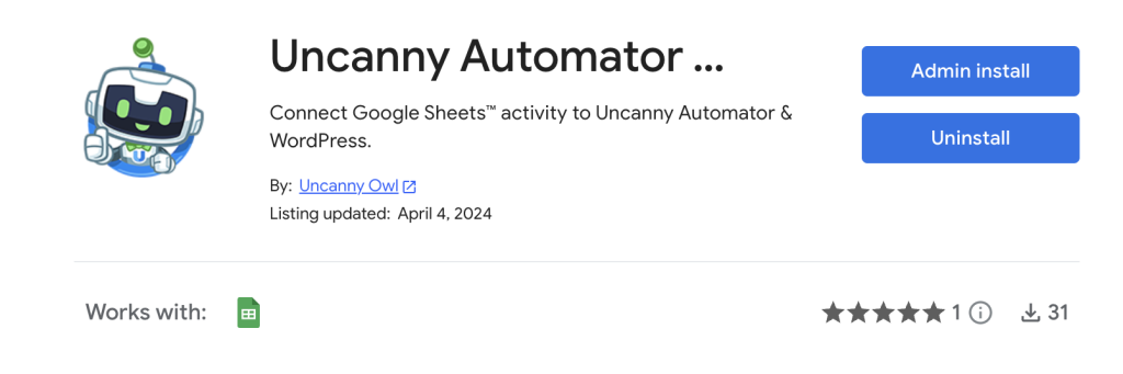 Google Sheets MarketPlace App