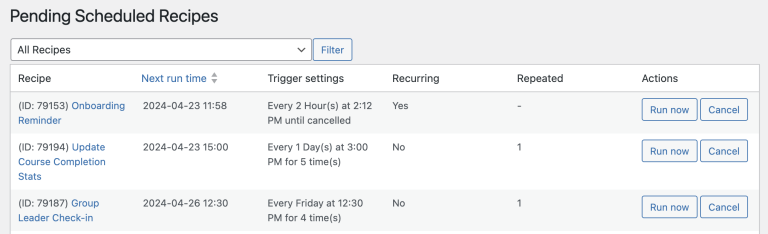 New integration: Schedule recurring recipes