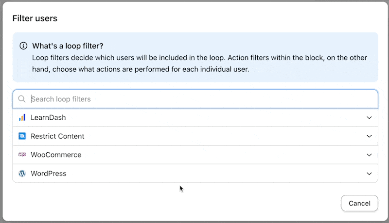 automator-woocommerce-user-loop-filter
