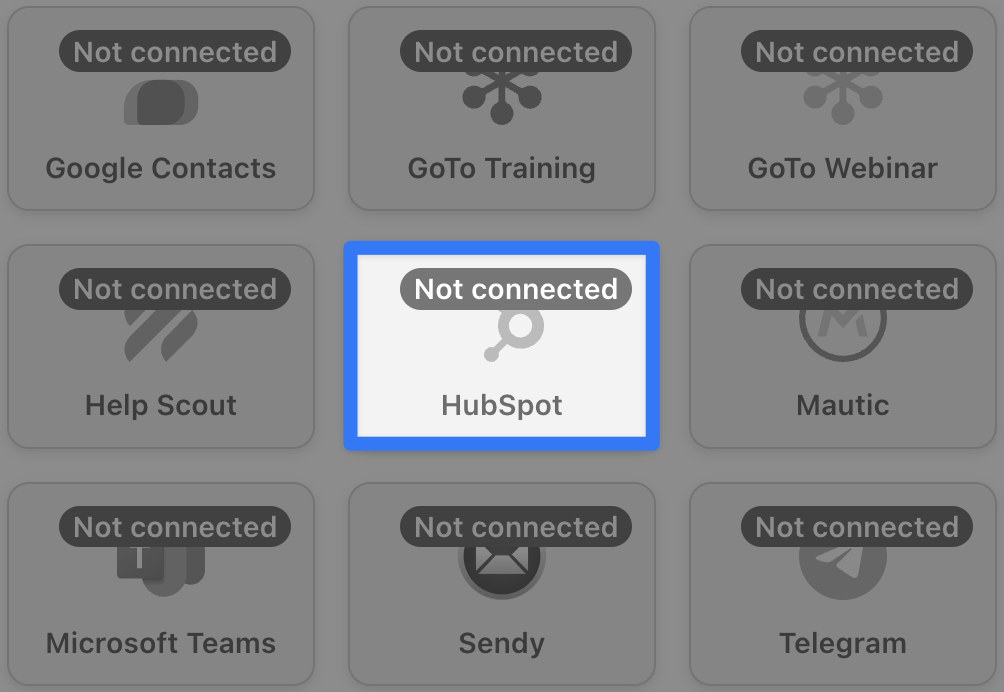 hubspot-integration-not-connected