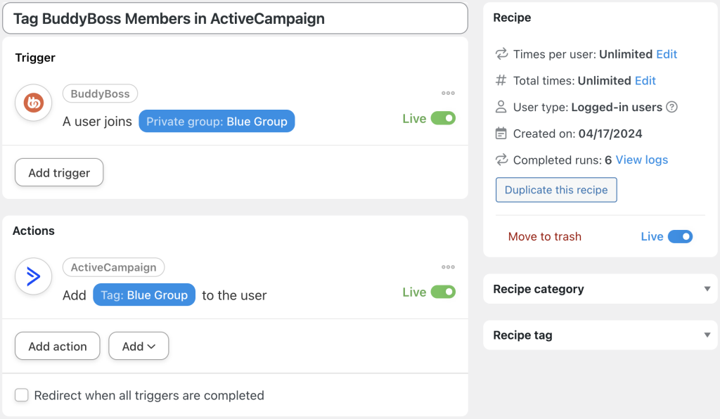 tag-buddyboss-members-in-activecampaign