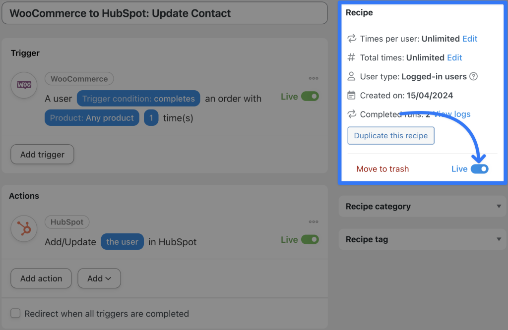 woocommerce-to-hubspot-update-contact-live