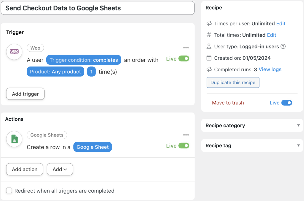send-checkout-data-to-google-sheets
