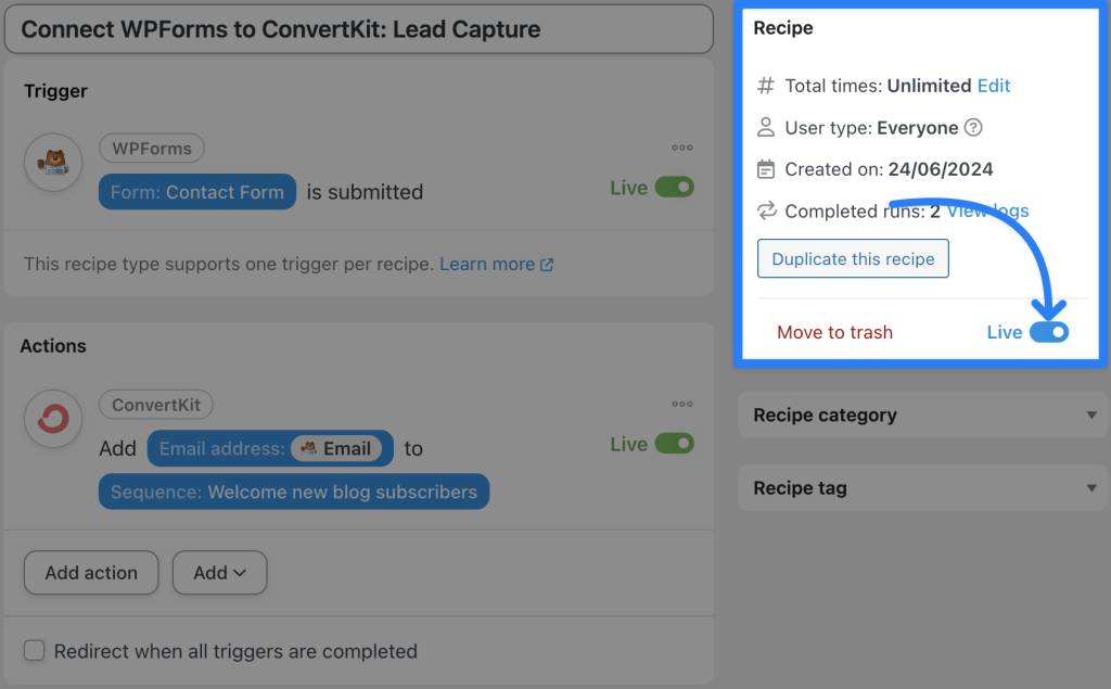 connect-wpforms-to-convertkit-lead-capture-live