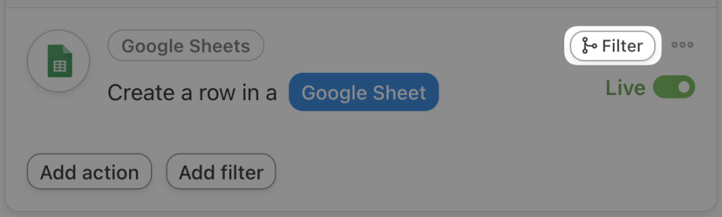 google-sheets-action-filter