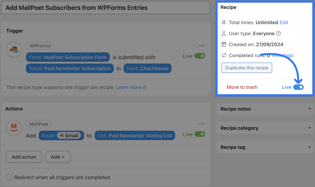 connect-mailpoet-to-wpforms-recipe-1-live
