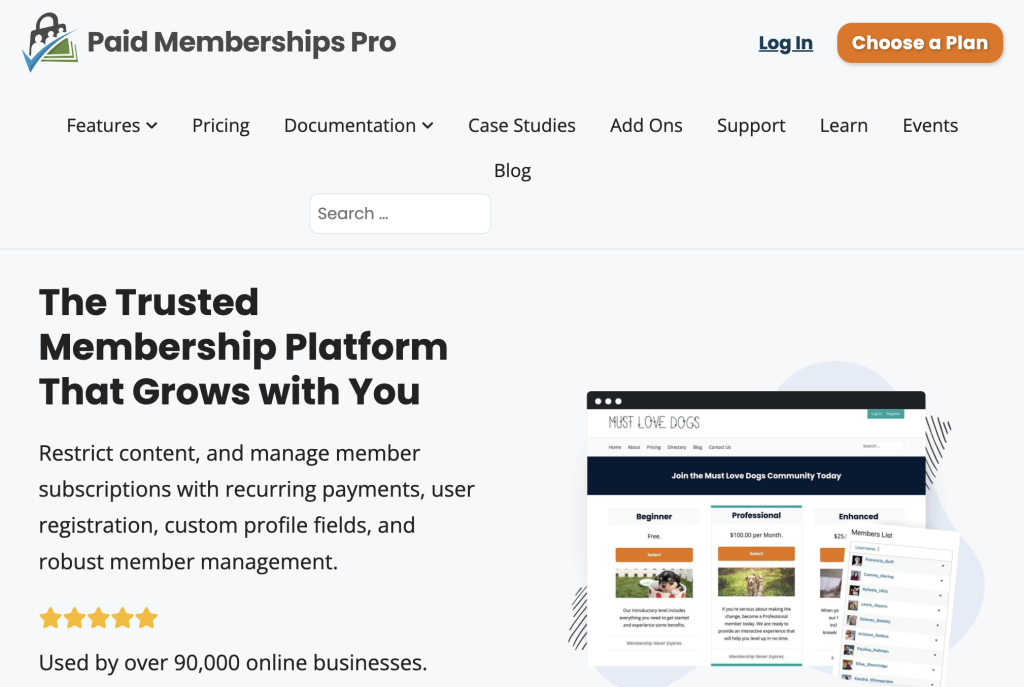 paid-memberships-pro-homepage