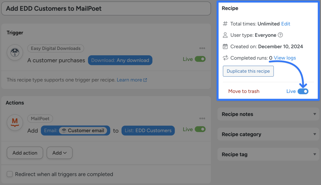 connect-edd-to-mailpoet-recipe-1-live