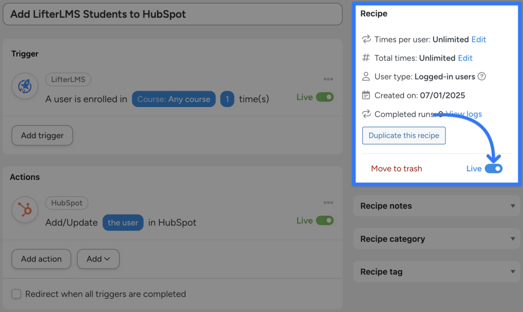 connect-lifterlms-to-hubspot-recipe-1-live