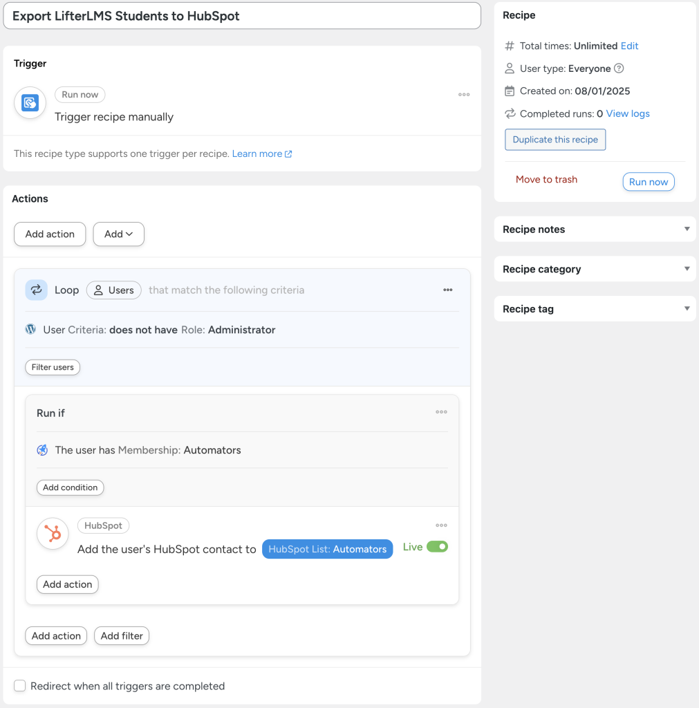 export-lifterlms-students-to-hubspot