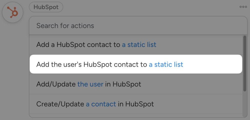 hubspot-action-add-user-to-static-list