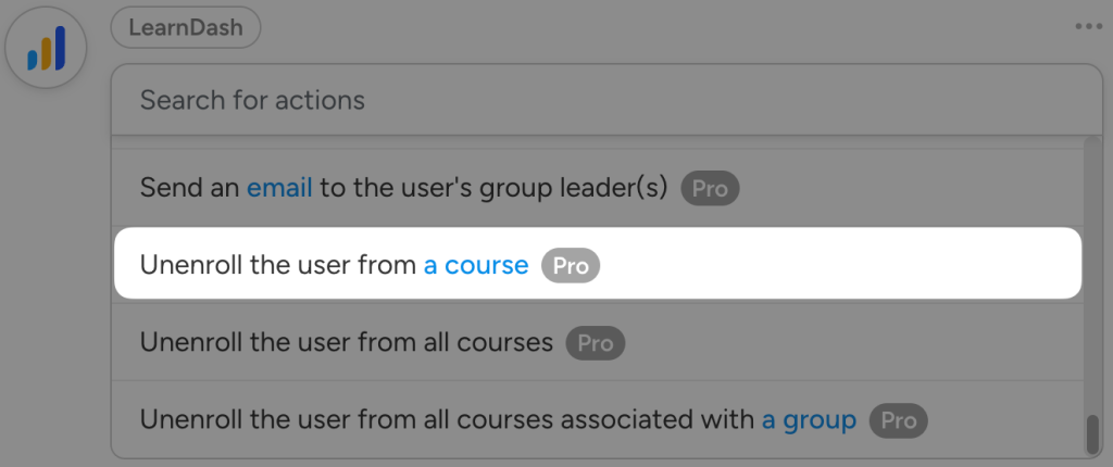 Automotor LearnDash action to enroll a user in a course.