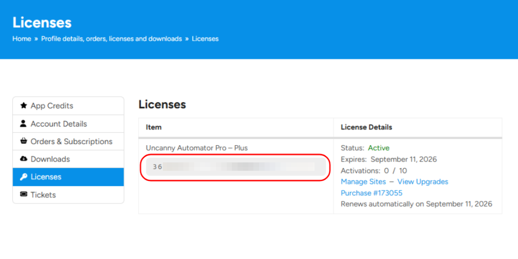 Uncanny Automator Account Licenses