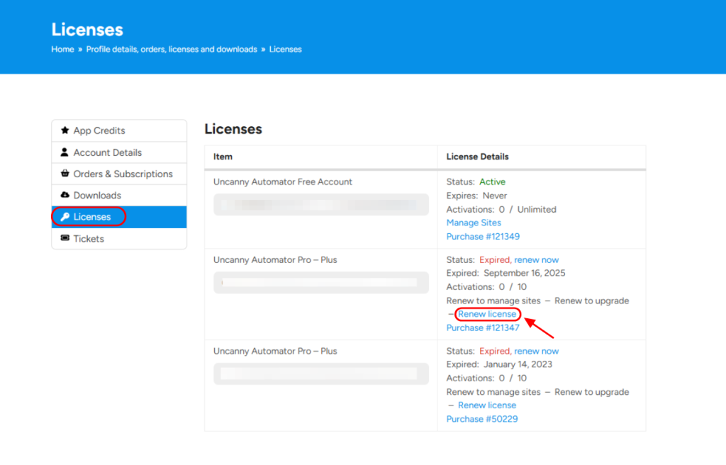 Uncanny Automator Account Renew License