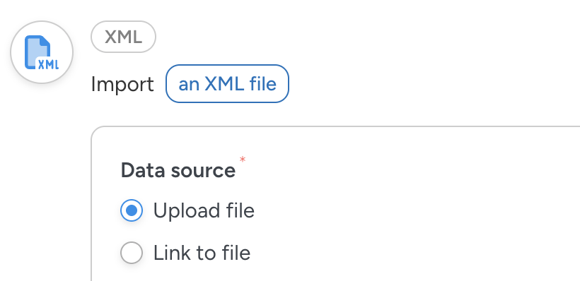 File uploads — CSV, XML & JSON